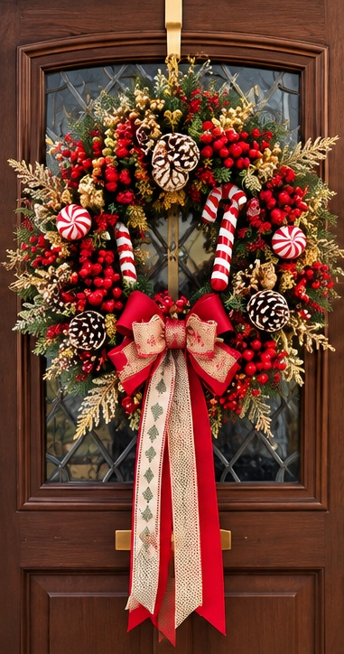Candy Cane Christmas — handmade artificial Christmas decoration